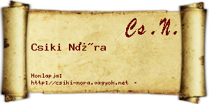 Csiki Nóra névjegykártya