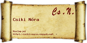 Csiki Nóra névjegykártya
