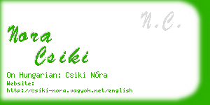 nora csiki business card